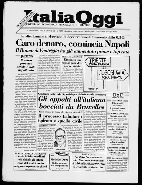 Italia oggi : quotidiano di economia finanza e politica